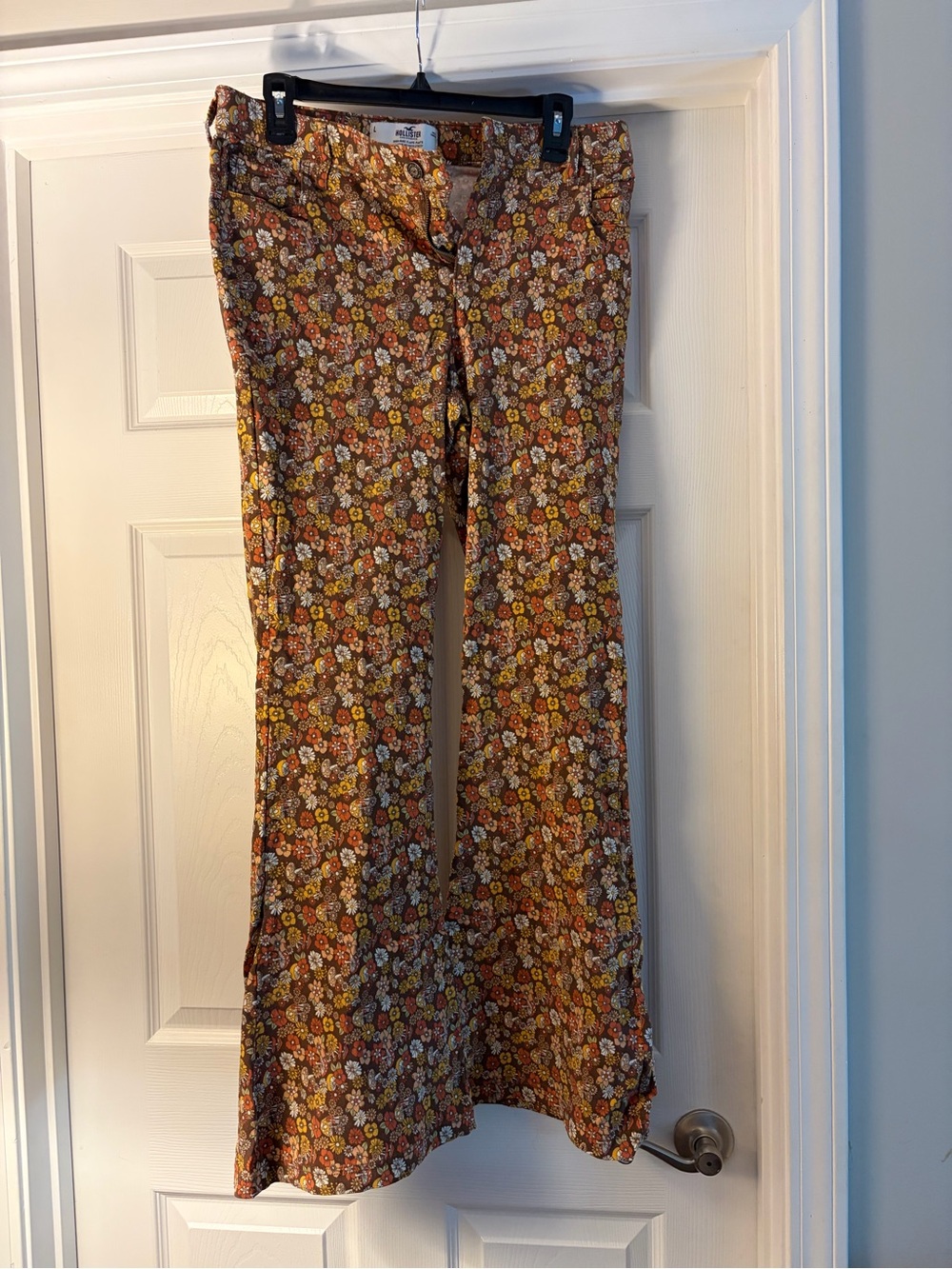 Hollister Brown Floral High-Rise Wide-Leg Pants